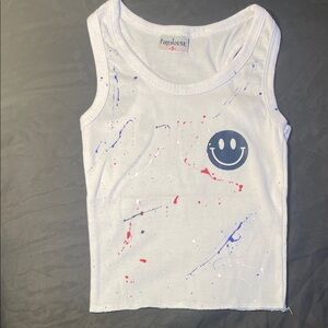 Kids White Tank Top with Smile Design